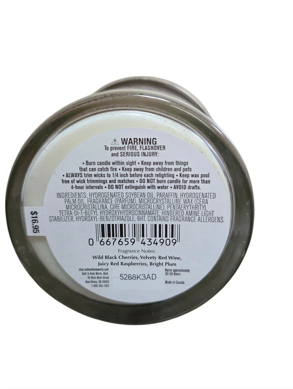Bath & Body Works Black Cherry Merlot Single Wick Candle NEW